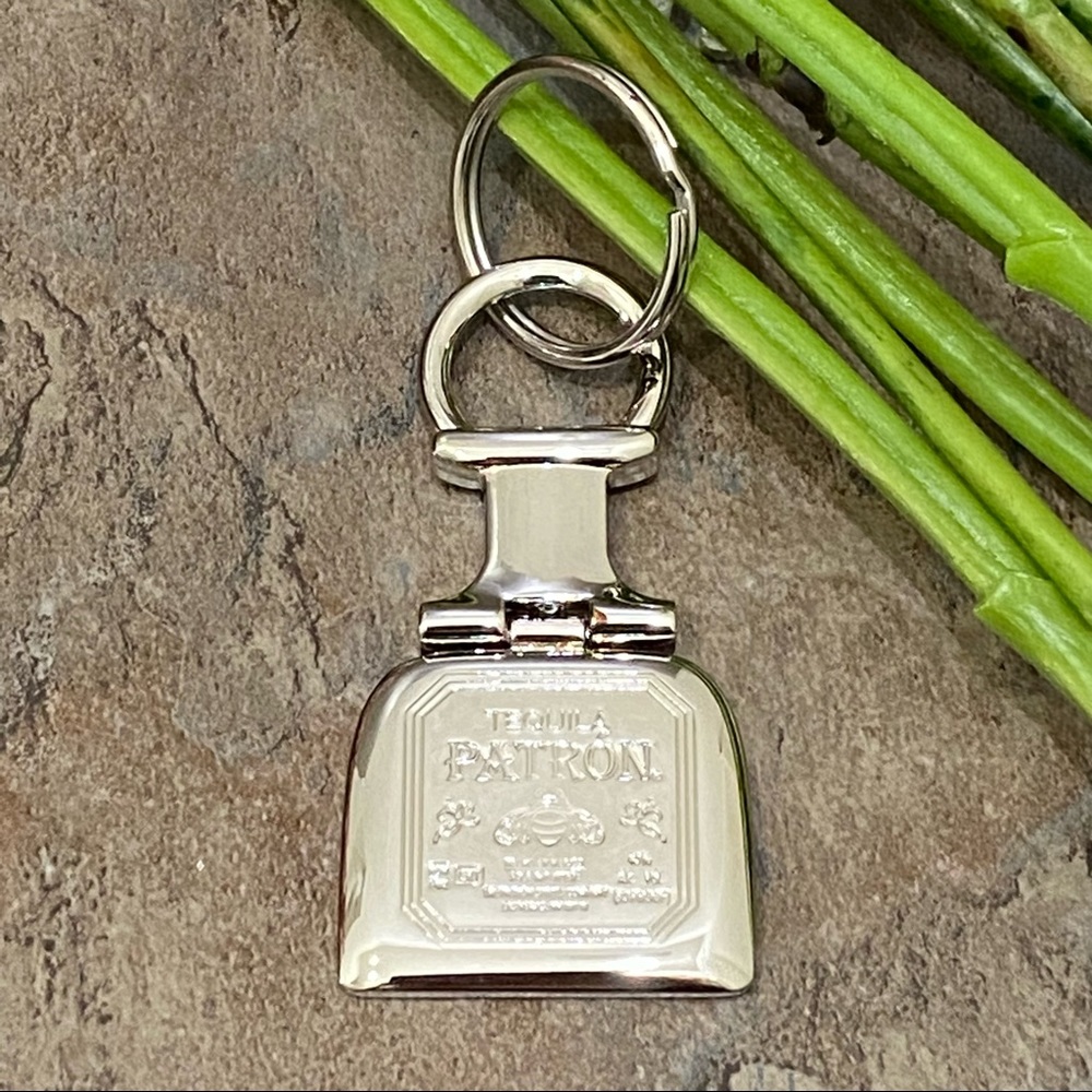 Stainless PATRON Bee Keychain